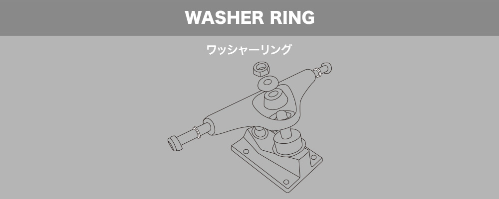 スケートボード（スケボー）初心者の方へ【スケートボードのトラックパーツ名称】WASHER RING ワッシャーリング