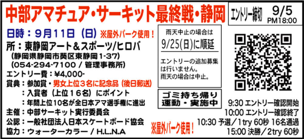 AJSA アマチュア サーキット 2022、中部、静岡県静岡市