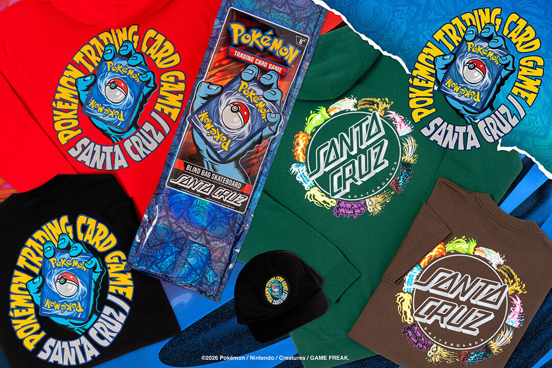 SANTA CRUZ x Pokémon™ TCG ブラインドバッグデッキ & アパレル・限定コレクション バナー 1080x720